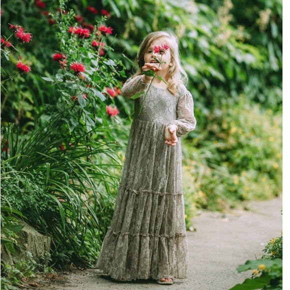 2T matching Mommy & Me sage green boho lace dress - Picture 3 of 3